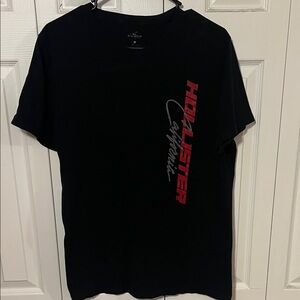 Hollister Black Tee with Red Graphic